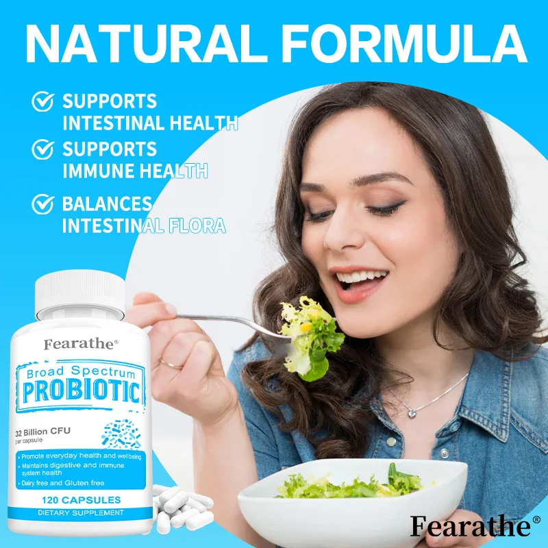 Probiotics 32-Billion-Colon-Forming-Einheiten (CFU) Verdauungsimmun-Gesundheitskapseln, unterstützen die Darmgesundheit, 30/60/120 Kapseln