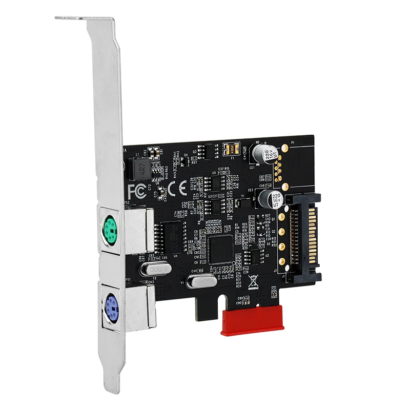 

For PCIE To PS/2 Expansion Card PS2 Mouse Keyboard PCI-E Round Port Adapter Card Old Desktop Drive-free Installation