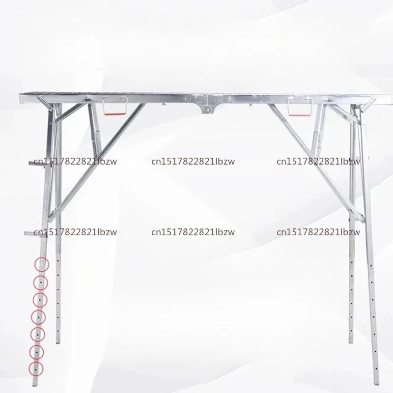 Folding Work Platform 150kg Load Capacity Aluminum Drywall Stool Ladder Bench w/ Non-Slip Feet for Washing Vehicles