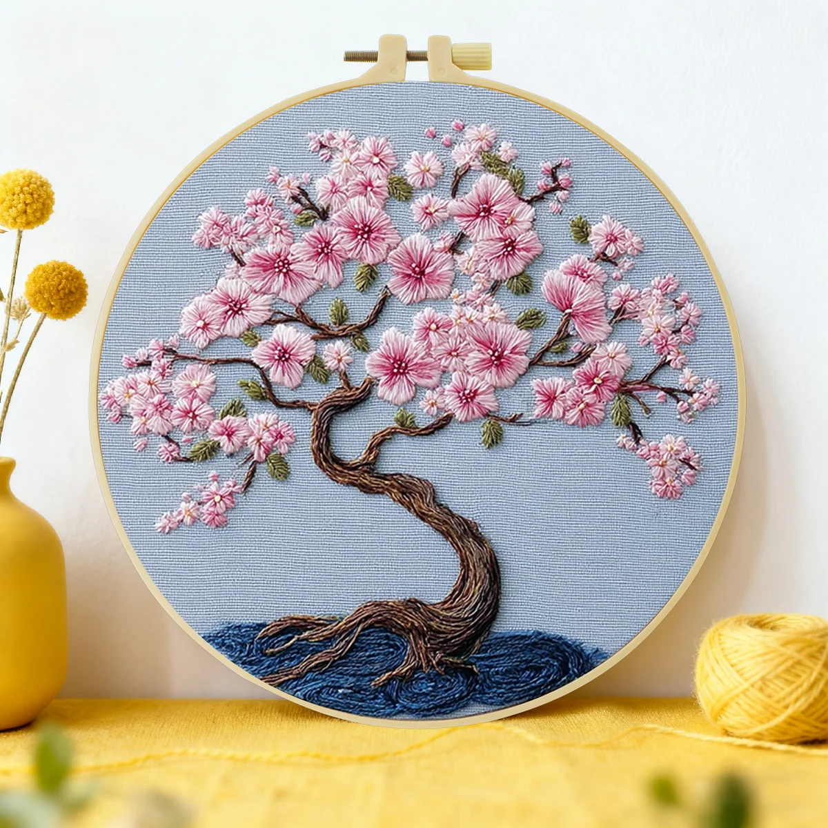 

1pc 20X20CM/15X15CM 7.87/6.3inch flower Embroidery Starter Kit DIY kit DIY embroidery kit manualidades Set for Beginner