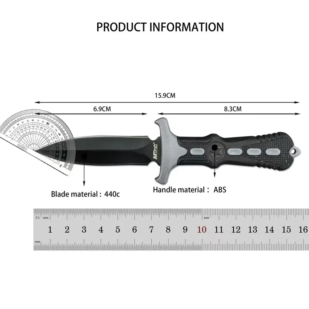 Fixed Blade Knife MT Five Stars Military Tactical Knife 440C Blade ABS Handle Pocket Knife Outdoor EDC Camping Cutting Tool