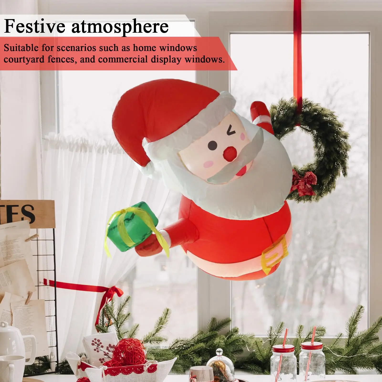 

Inflatable Christmas Decorations Santa Party Supplies With LED Lights 3.5 Ft Christmas Blow Up Outdoor Decor For Lawn Yard