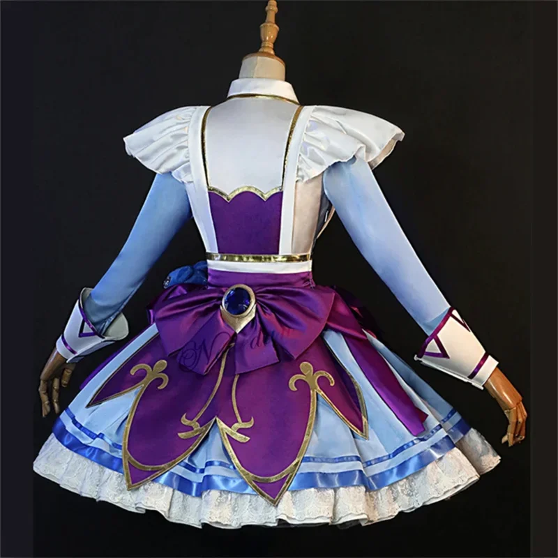 LOL Gwen Anime Cafe Cosplay Traje para Mulheres, Sapatos de Boneca e Peruca, Vestido Lolita, Maid Outfit para Meninas, Jogo Anime, Cutie