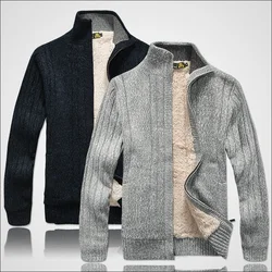 Männer Winter Pullover Männliche Kleidung Dicke Fleece Casual Strickjacke Gestrickte Pullover für Männer Mantel Warme 2021