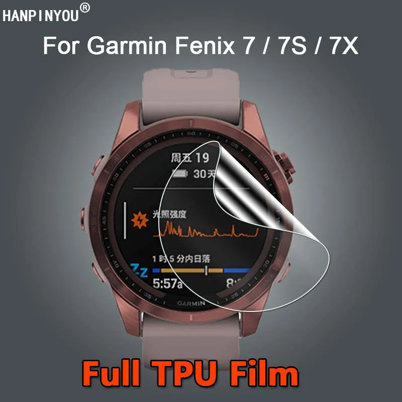Para garmin fenix 7 7s 7x pro relógio inteligente ultra claro fino anti-risco macio hidrogel filme protetor de tela-não vidro temperado