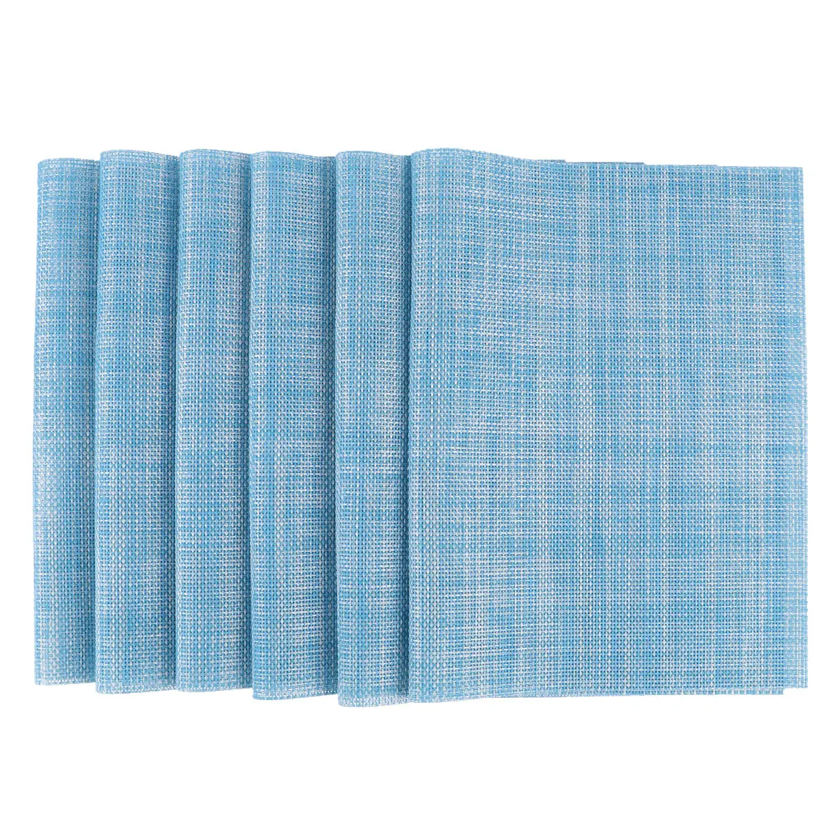 

6Pcs Heat Insulated Pad Table Mat PVC Skid Resistance Solid Color 30x45cm Tableware Mat Home Hotel Restaurant PVC Placemats
