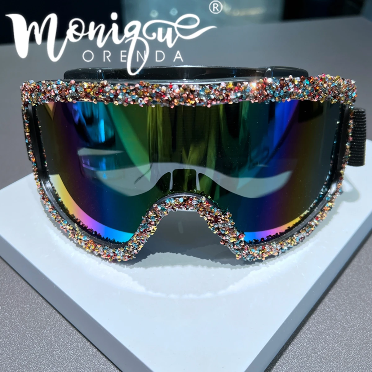 Multicolor Rhinestone Bicycle Glasses for Men Cycling Goggles UV400 Sunglasses Eyewear Women Ski Bike Sport Glasses