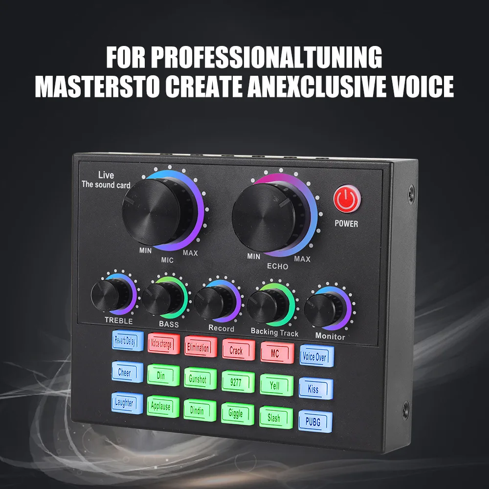 USB External Sound Card Live Sound Mixer Personal Entertainment Streamer Live Broadcast for PC Phone Computer