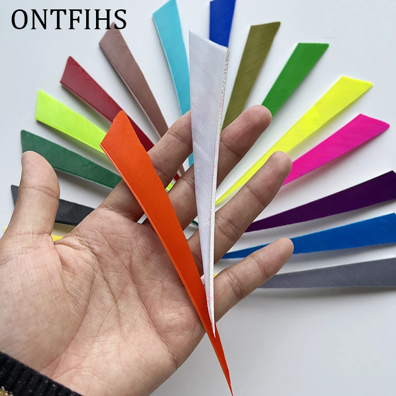 50 Pcs ONTFIHS Arrow Feather 5inch Natural Turkey Arrows Feathers Archery Arrow Fletch Fletching for Shooting Outdoors -War