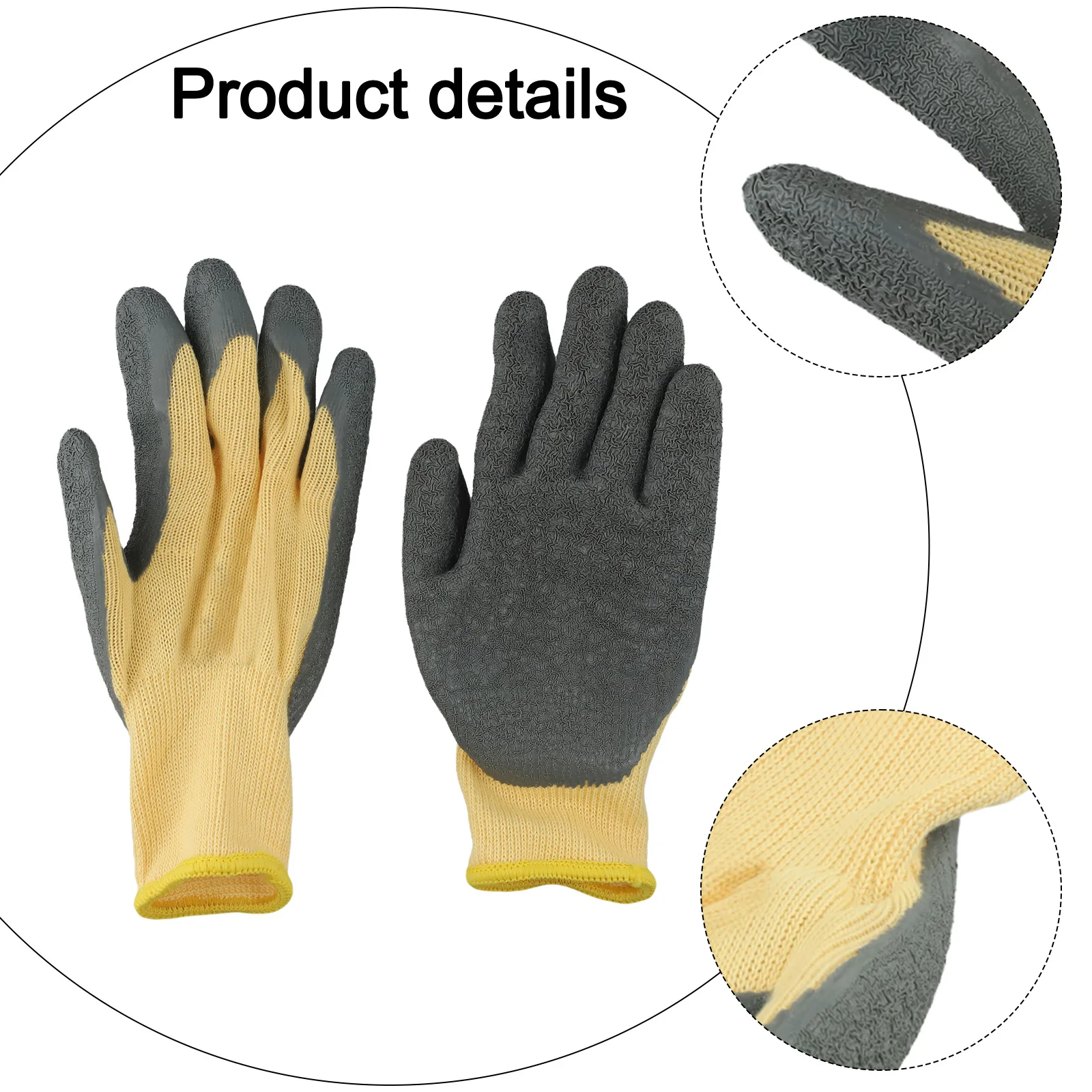 Tejido de poliéster de 10 agujas para trabajo eléctrico, guantes eléctricos de goma, mayor fricción, resistencia al desgaste súper elástica