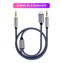 2 in 1 Aux Audio Cable 3.5mm to Type C IOS Aux Cable Speaker Cable For Car Headphone USB C Converter Jack Speaker For Phone