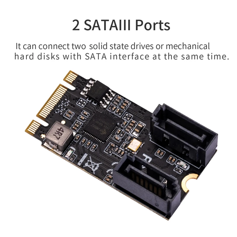 M2 PCIE Nvme SATA6G 2 Port SATA III 6Gb/S M.2 22X42 M Key And B Key Controller Adapter Card JMB582 image 4