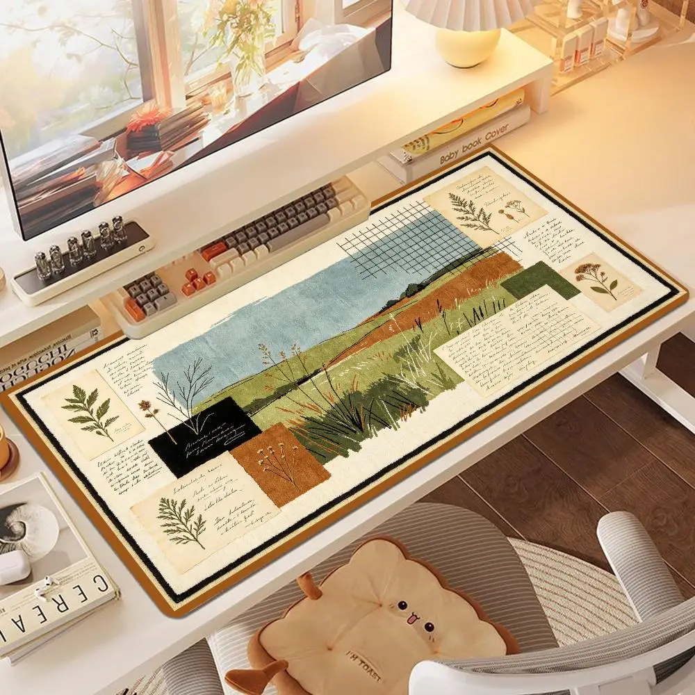 Ink Wash Mountain Water Persian Rug Pattern Mouse Pad Desk Mat Smooth Cloth For Oriental Office
