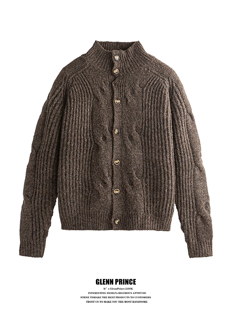 

Мужской вязаный свитер GPstudio, повседневный кардиган на пуговицах, свободный крой, для пар, трикотаж