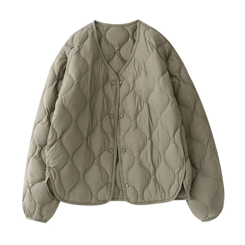 Hiver nouveau Sle matelassé ort coton vers le bas Jaet v-ne femmes couleur simple bouton mince vêtements d'extérieur couche manteau