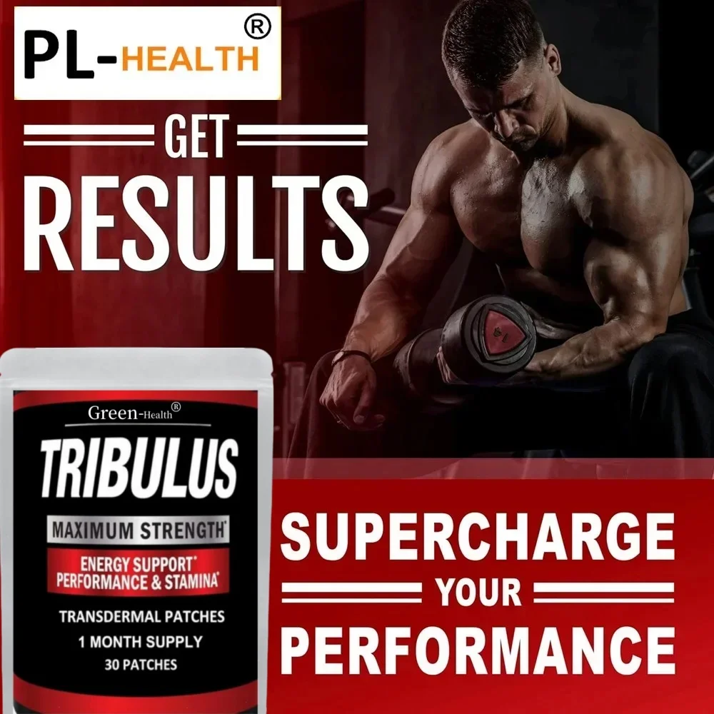 Tribulus Terrestris Extract Transdermal Patches Energy Booster with Estrogen Blocker 30 Patches One Month Supply