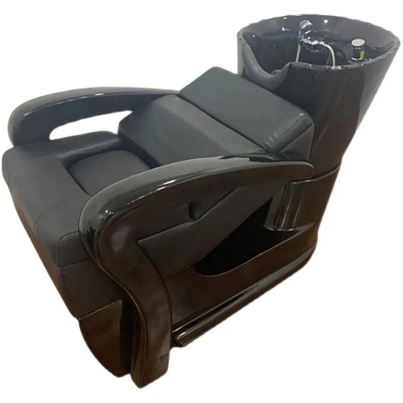 European high-end hair salon special shampoo bed ceramic basin water heater fiberglass barber shop semi-lying