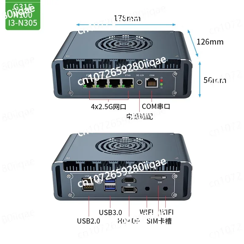 N100 industrial computer N200 I3-N305 N300 mini computer Aikuai soft routing ROS firewall linux server embedded edge computing