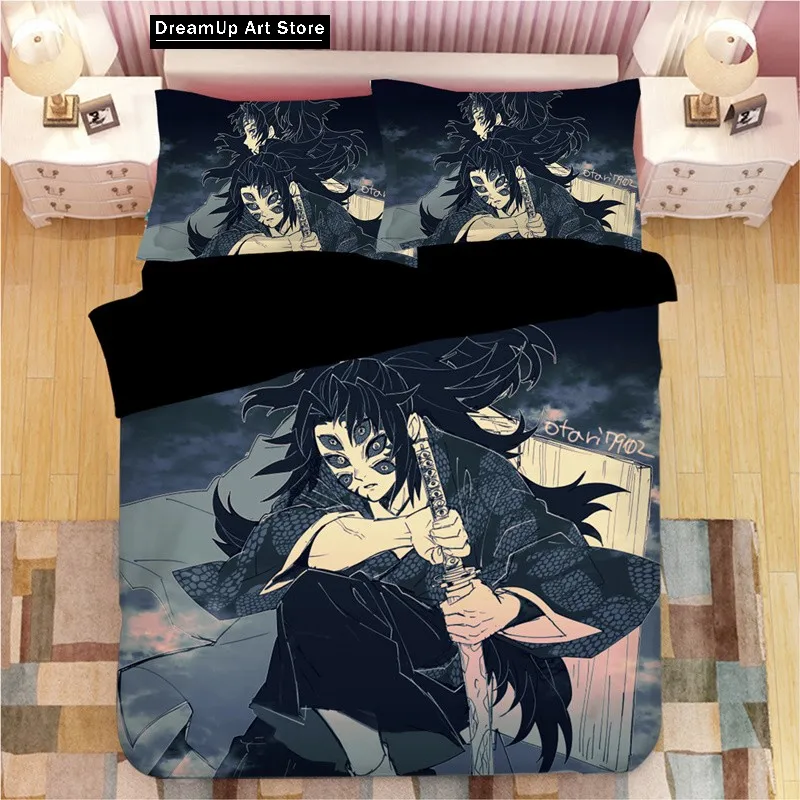 3D Print Fashion Anime Demon Slayer Bedding Set Boys Girls Twin Queen Full Size Duvet Cover Pillowcase Bed Adult Bedroom