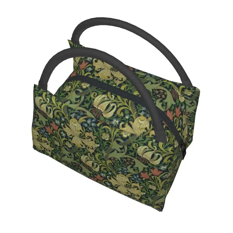 William Morris Bedrijf Geïsoleerde Lunchtas Voor Buiten Picknick Bloemen Textiel Patroon Waterdichte Thermische Koeler Lunchbox Vrouwen