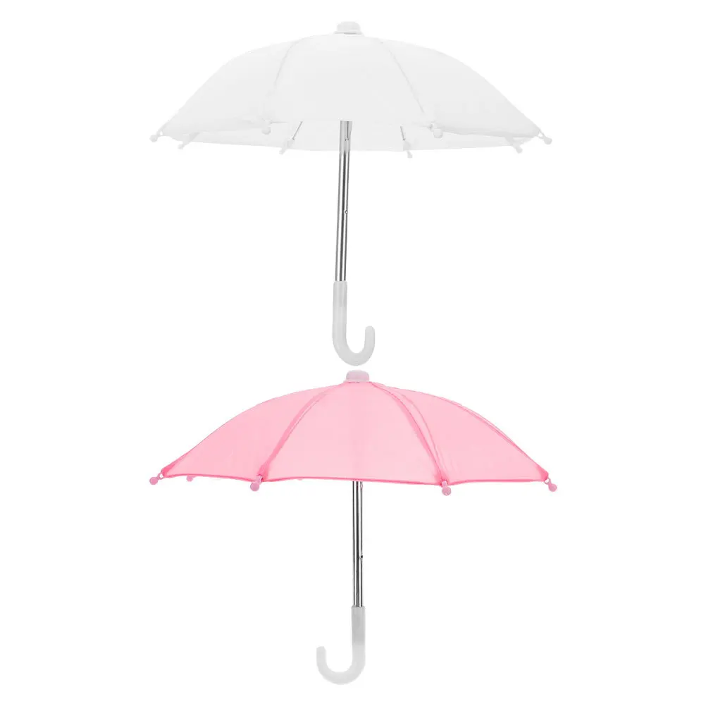 2 szt. Miniaturowe parasolki do domku dla lalek, dekoracyjne małe parasolki dla dzieci, modne akcesoria chroniące przed deszczem do mikro-scen wewnątrz pomieszczeń.