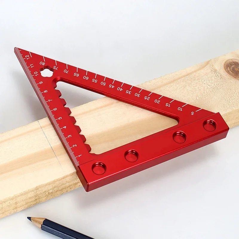 Aluminum Alloy Woodworking Triangle Ruler with Doble-sided Scale Carpentry Square Right Angle Ruler Carpentry Tool