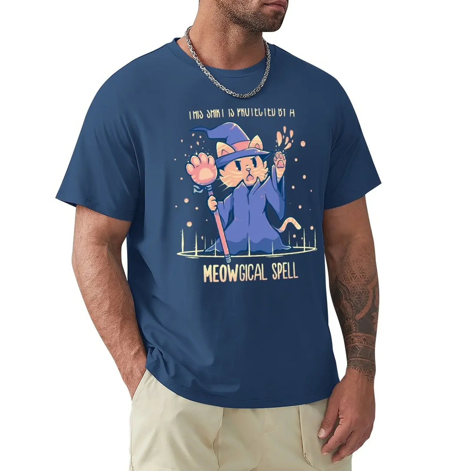 This Shirt is Protected by a Meowgical Spell T-Shirt plain summer top plain t shirts men