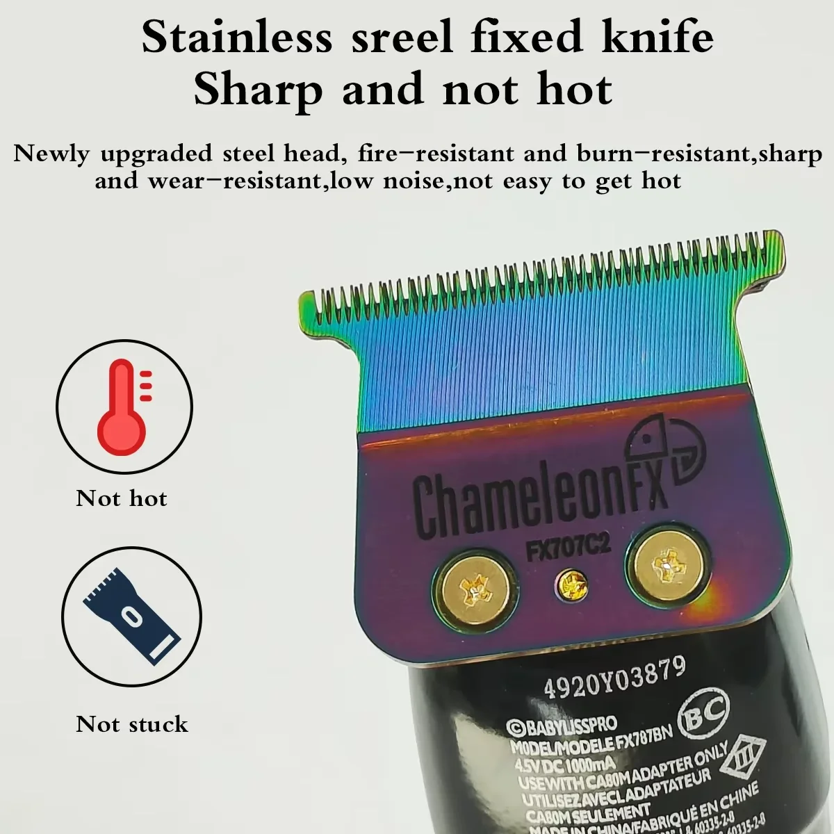 لقمة قاطعة قابلة للاستبدال ملونة DLC2.0 FX707Z FX 2.0 Rplacement شفرة التيتانيوم المتوافقة مع قادين الشعر BaBy PRO FX787 وFX726 #2