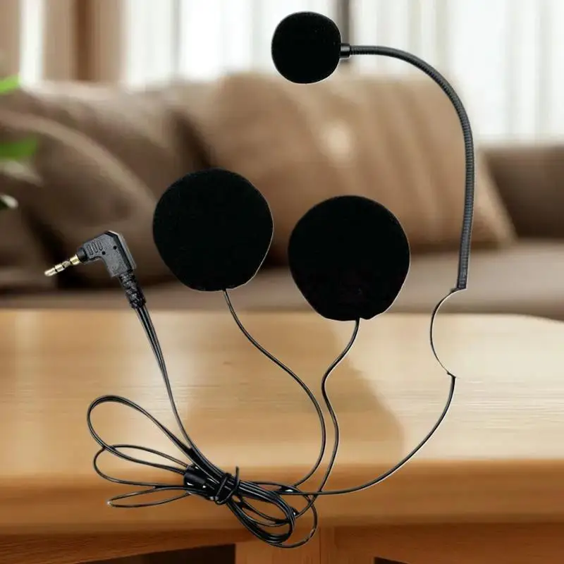 Durable 3.5mm Motorcycle Helmet Microphone with Communicative Intercom and Twin 32Ω Speakers