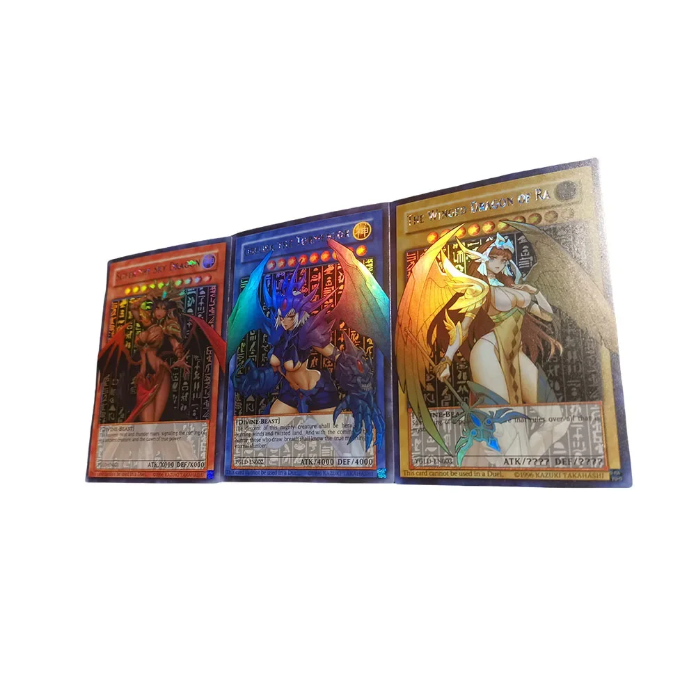 Anime Yu-Gi-Oh DIY ACG Slifer Dragon Obelisk Tournament Game Card Boys Toys Collectible Card Christmas Birthday Gifts Board Game