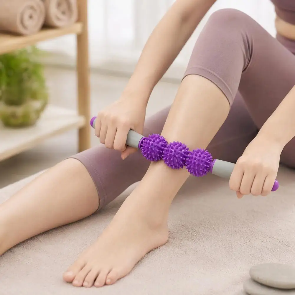 Professional 5-Spiky Fascia Massage Roller, Deep Tissue Muscle Cellulite Relief Stick, Therapeutic Neck Leg Back Massager Tool view 3