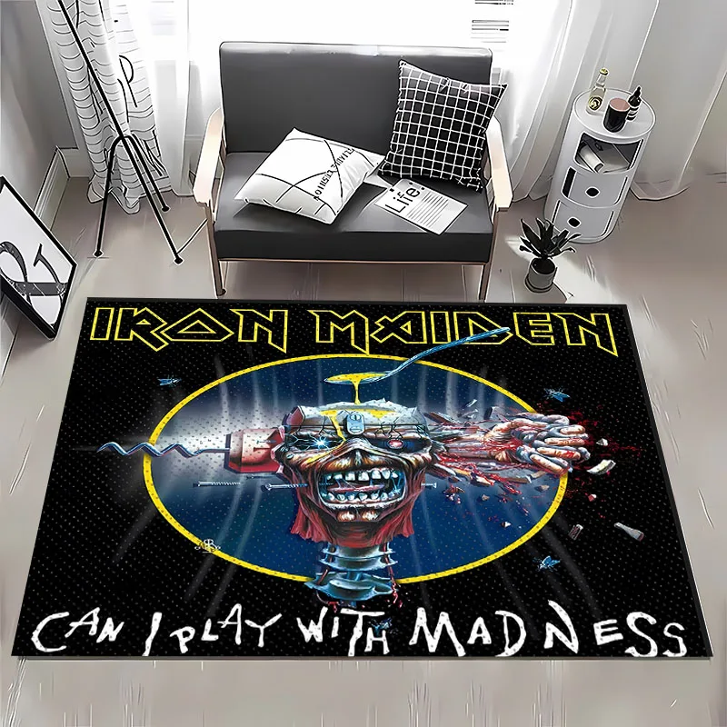 Famous band carpet IR0N M-Maiden ,Rugs for Living Room Tapete for Bedroom Sofa Kitchen Doormat Decor ,Kids Non-slip Floor Mat HD