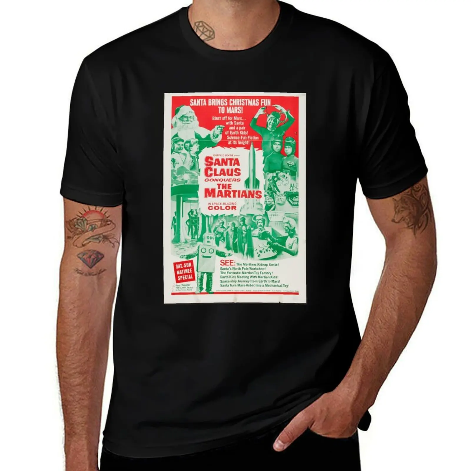 T-shirt Santa Claus Conquers the Martians, t-shirt décontracté simple et à la mode