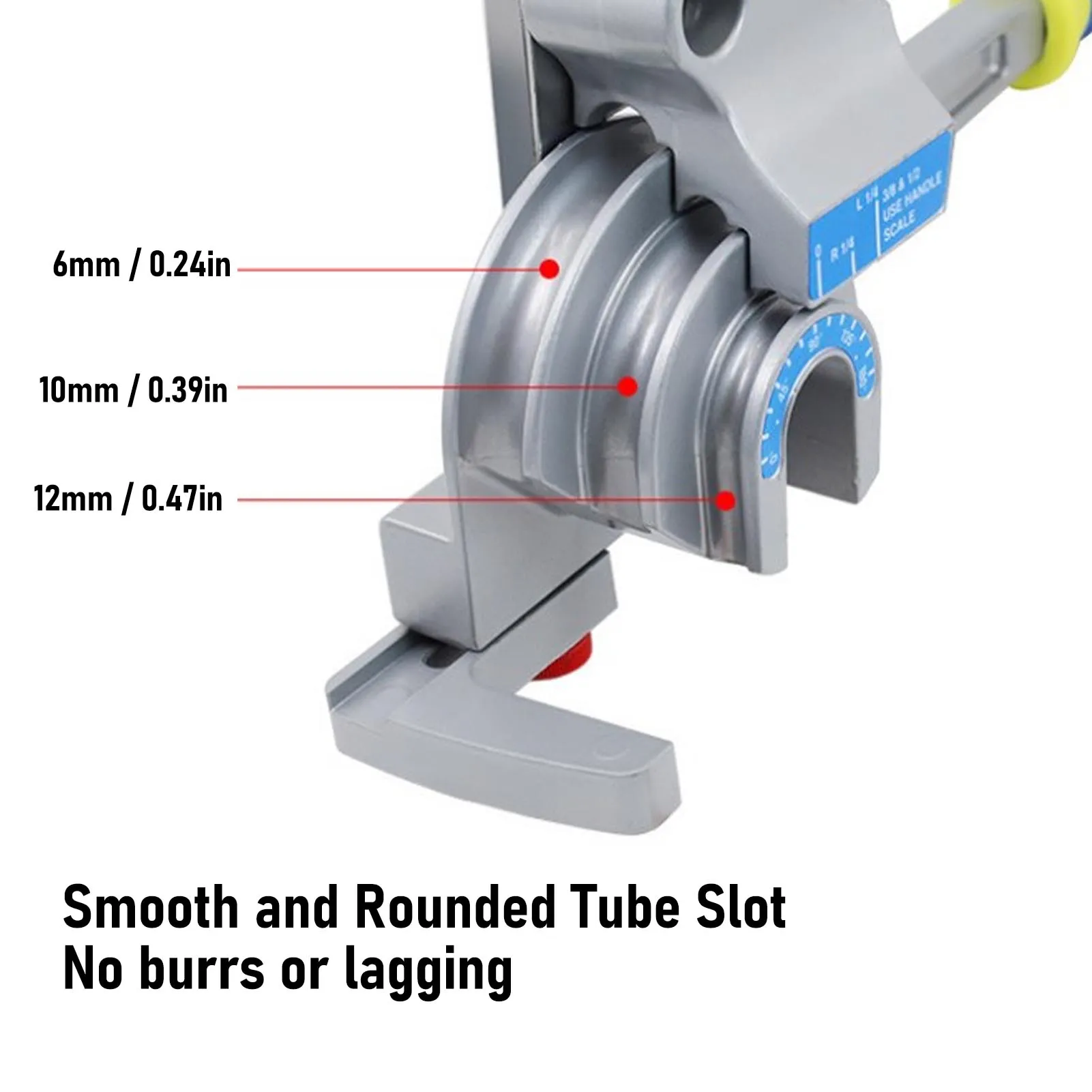 Dobrador de tubos 3 em 1 Design 0-180 °   Ferramenta dobradora de tubos manual portátil de liga de alumínio para manutenção de ar condicionado 6mm/10mm/12mm