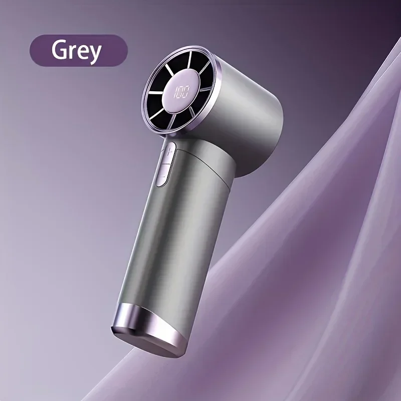 مروحة محمولة محمولة، مراوح توربو قابلة للتعديل، مروحة بطارية صامتة قابلة لإعادة الشحن مع شاشة LED، مروحة تبريد ثلج للمكتب الطلابي الخارجي