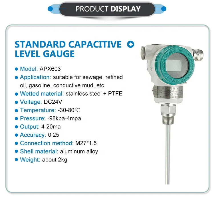 0-400Mm 0-600mm 0-800mm Temperature Transmitter Temperature Sensor Temperature Controller