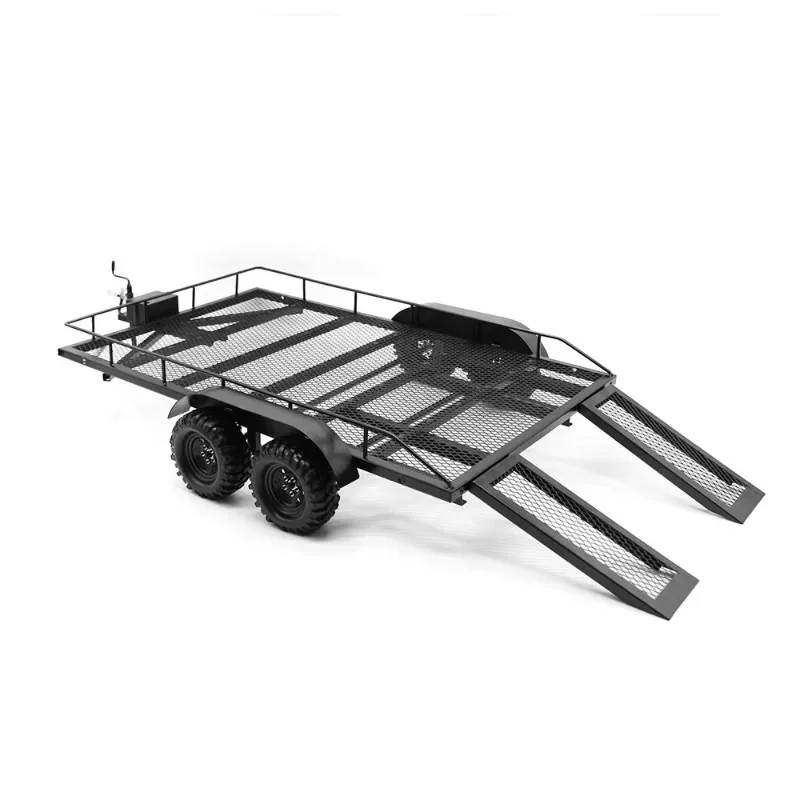 1pcs Metal Biaxial Trailer Suit for 1/8 RC Crawler Car Traxxas TRX4 SCX10 SCX6 Accessories