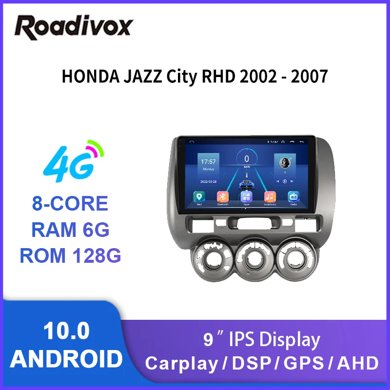 

9" android 10.0 car radio for HONDA JAZZ City RHD 2002 - 2007 video gps navigation player multimedia autoradio stereo head unit