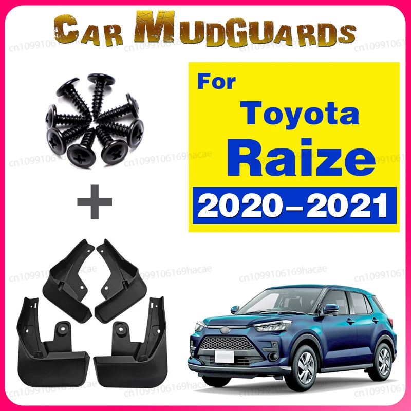 For Toyota Raize Rocky 2020-2021 4pcs Invisible Car Wheel Mud Flaps Mudguards Mudflaps Front Rear Splash Fender Accessories