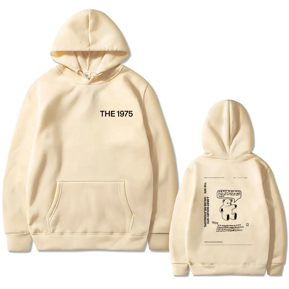 البديل روك باند 1975 الدب الجرافيك هوديي الرجال النساء عادية القطن خمر البلوز للجنسين موضة المتضخم هوديس