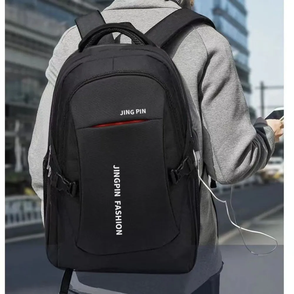 Korean Durable Laptop Rucksack Oxford Multi‑zipper Men Briefcase Water‑repellent Laptop Travel Bag For Student Work Daily