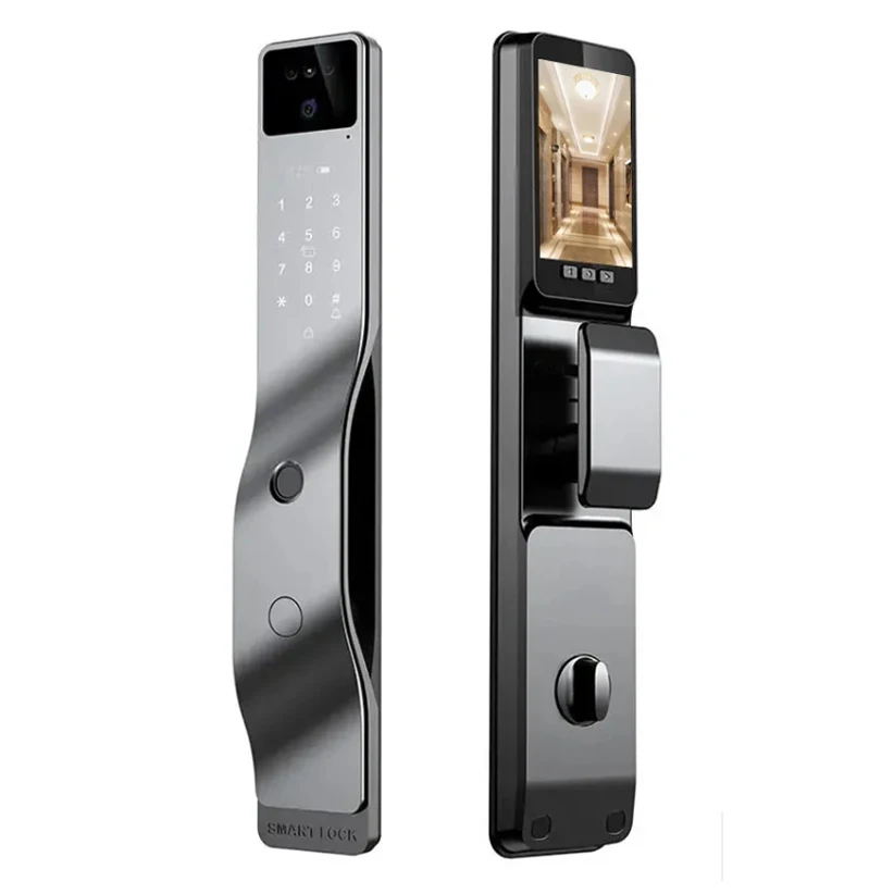 Taichen 3D facial recognition smart door lock palm vein scanning graffiti WiFi camera biometric fingerprint smart lock for secur