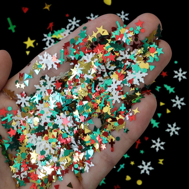 Christmas Holographic Resin Glitter Sequins Epoxy Resin Molds Filling Snowflake Paillettes DIY Silicone Mold Resin Craft Fillers