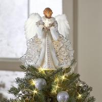 Christmas Tree Angel Decoration With Light String Christmas Tree Top Angel Pendant Tree Topper LED Glowing DecoFor Christmas
