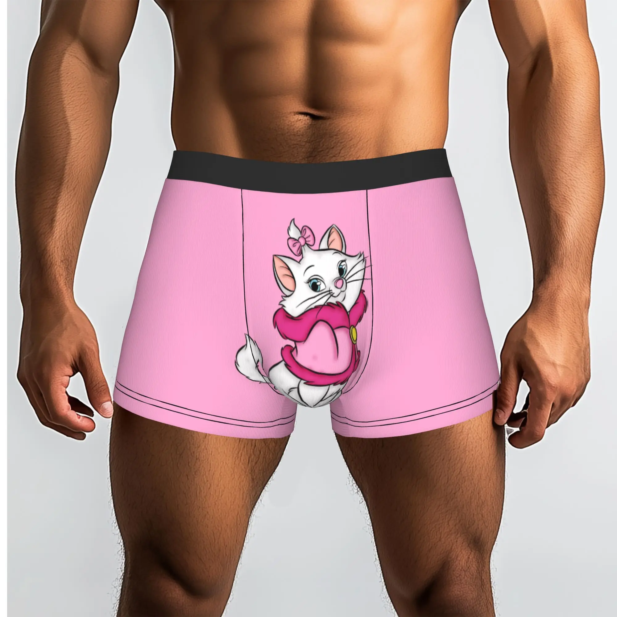 Custom M-Marie Cat Cartoon Underwear Men Stretch Cat Manga Boxer Briefs Shorts Panties Soft Underpants For Male