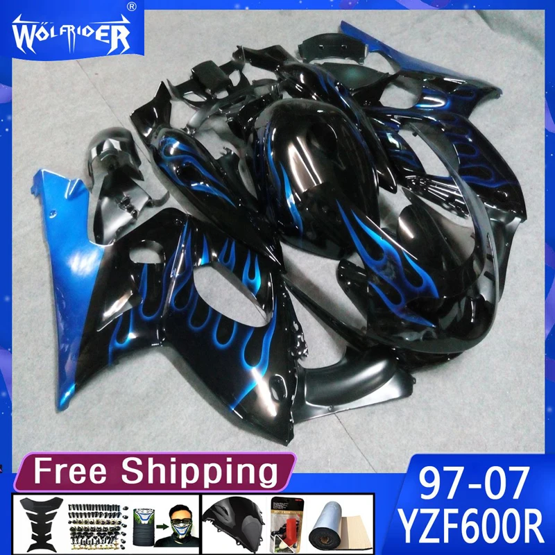 

Motorcycle ABS plastic fairings for YZF600R 97-07 YZF600R 1997 - 2007 Motorbike black blue fairing Manufacturer Customize cover