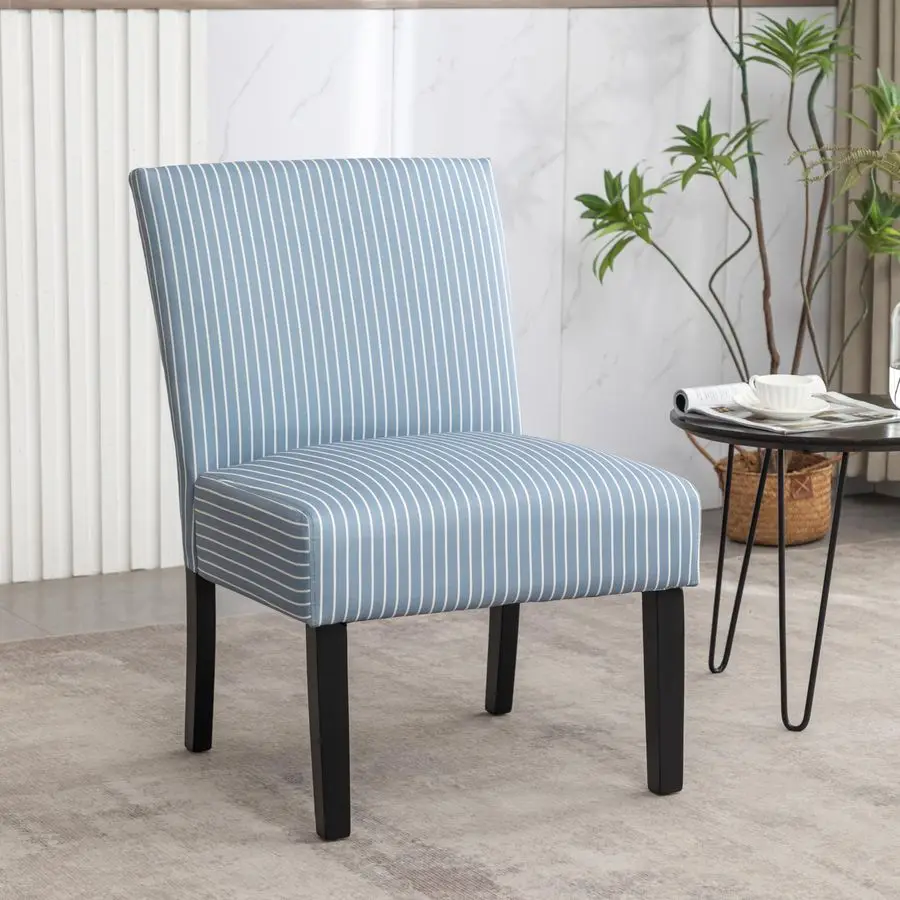 

Botticelli Blue Stripe Upholstered Slipper Accent Chair