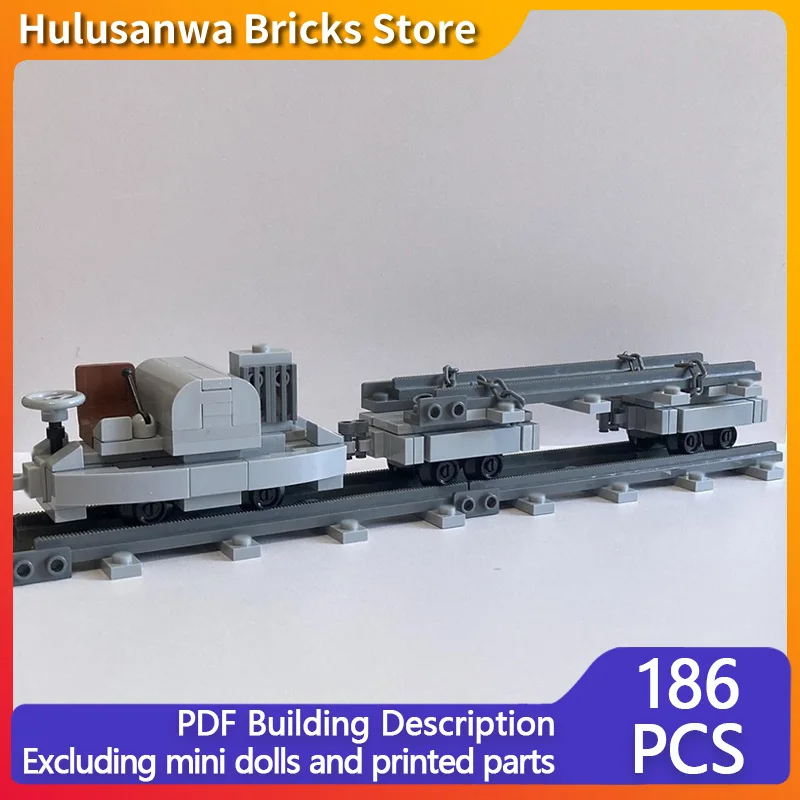 

WW1 Railway Track-Laying Train Model MOC Building Bricks War Equipment Modular Technology Gifts Holiday Assemble Children Toys