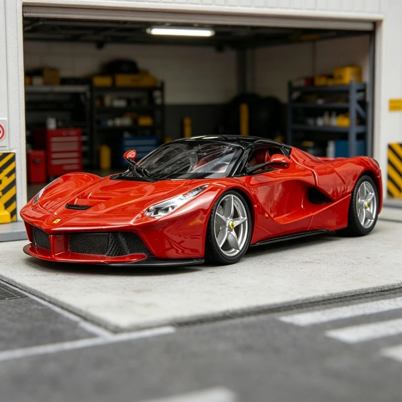 Bburago 1:24 simulation Ferrari supercar model trunk can be opened rich in details, finely crafted, and of good quality