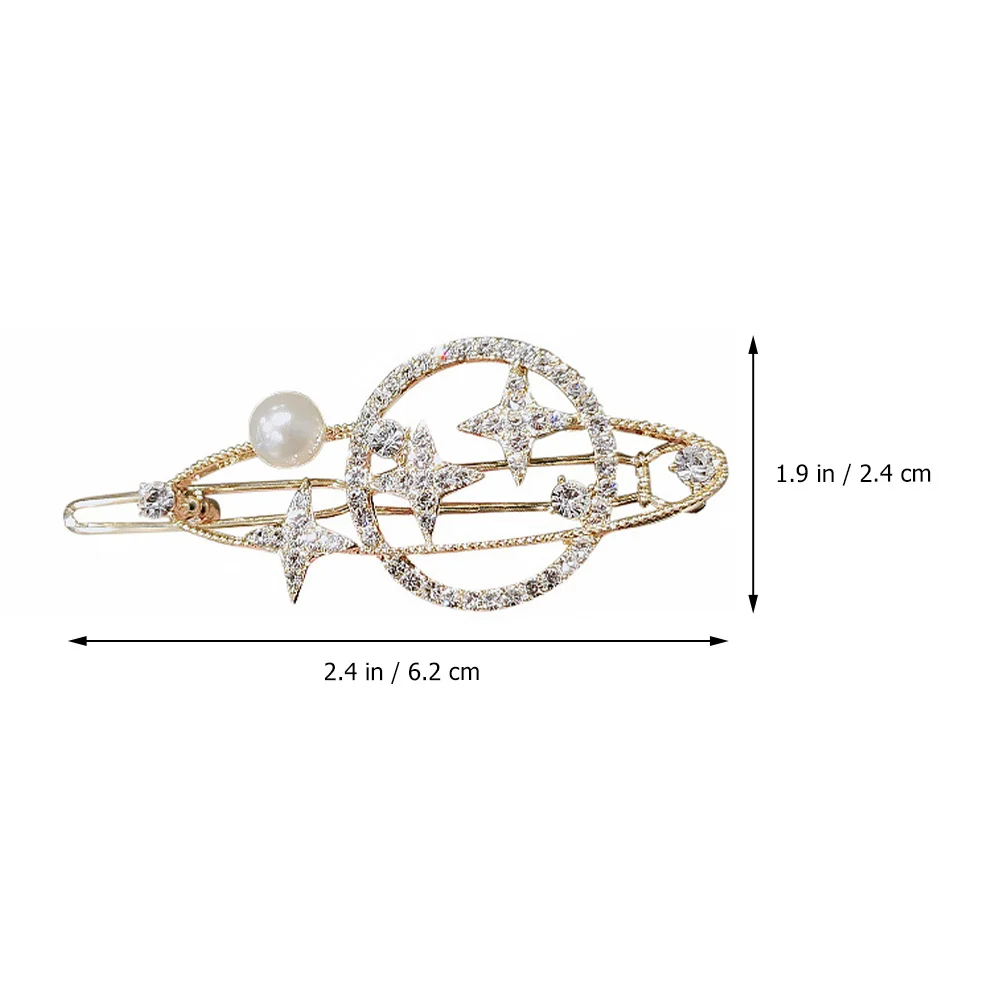 

2Pcs Hairpin Bangs Clip Elegant Accessories Women Barrette Rhinestone Celestial Japanese Korean Hairstyle Occasions Gift